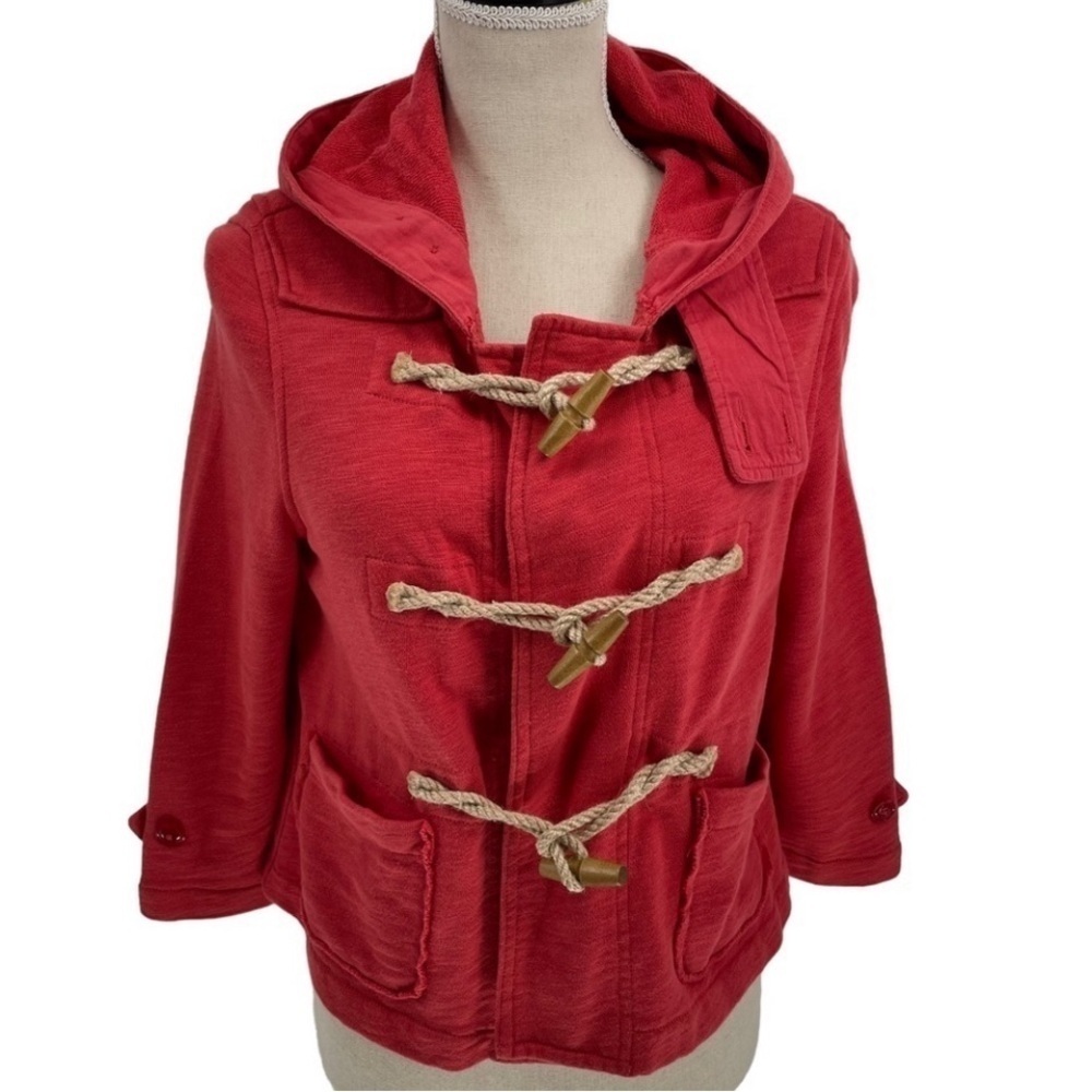 RL Denim & Supply Cotton Hoodie Crop Jacket Rope/Toggle Fastener Nautical Sz S